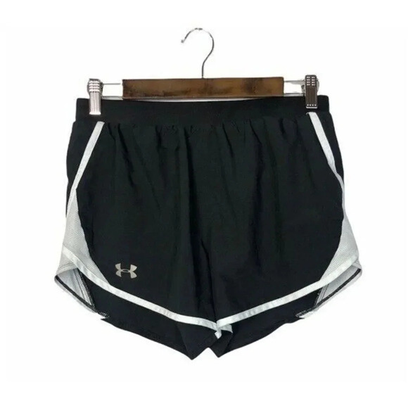 Under Armour Black & White Lined Running Athletic Shorts M - Picture 1 of 4